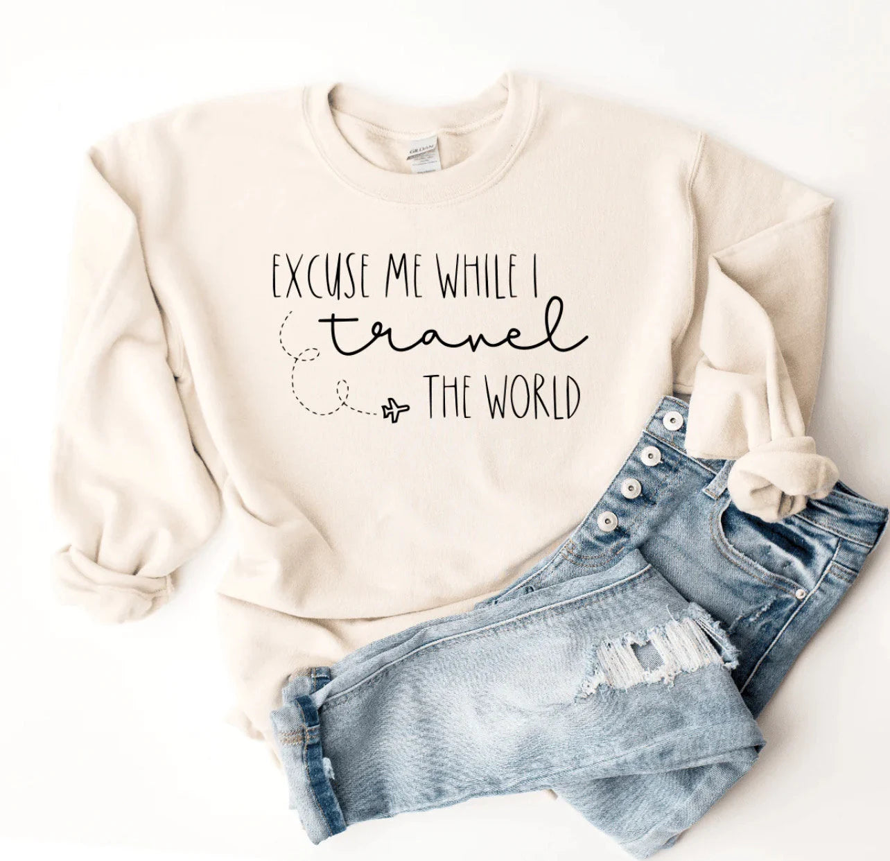 Excuse Me While I Travel the World Crewneck