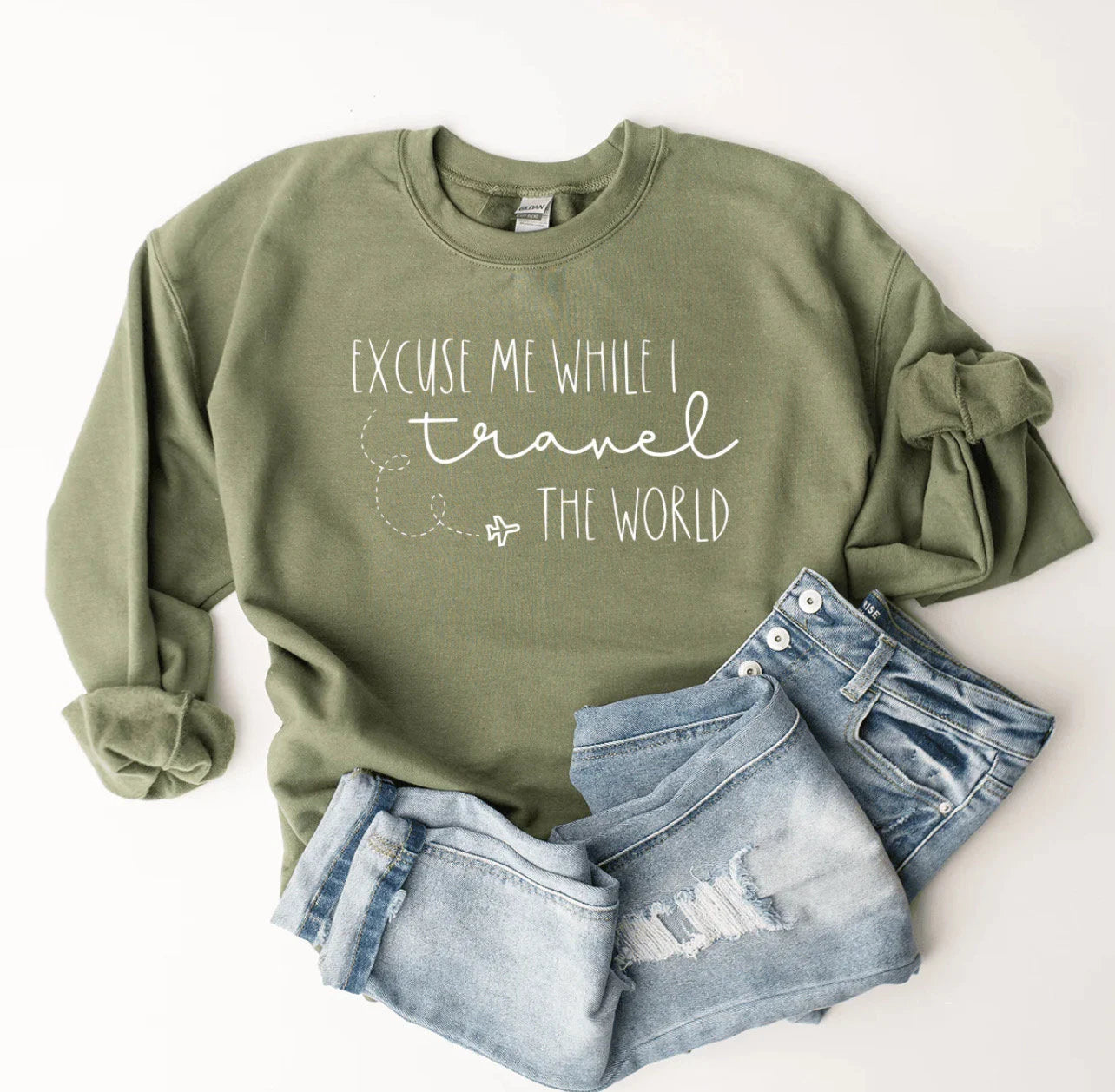 Excuse Me While I Travel the World Crewneck