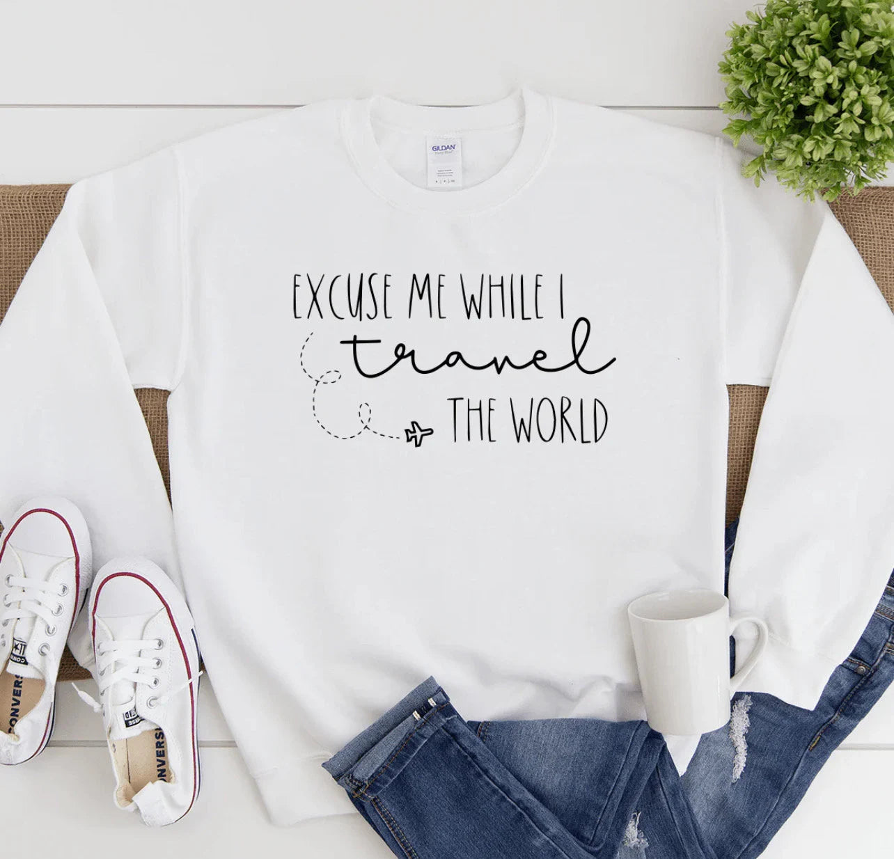 Excuse Me While I Travel the World Crewneck