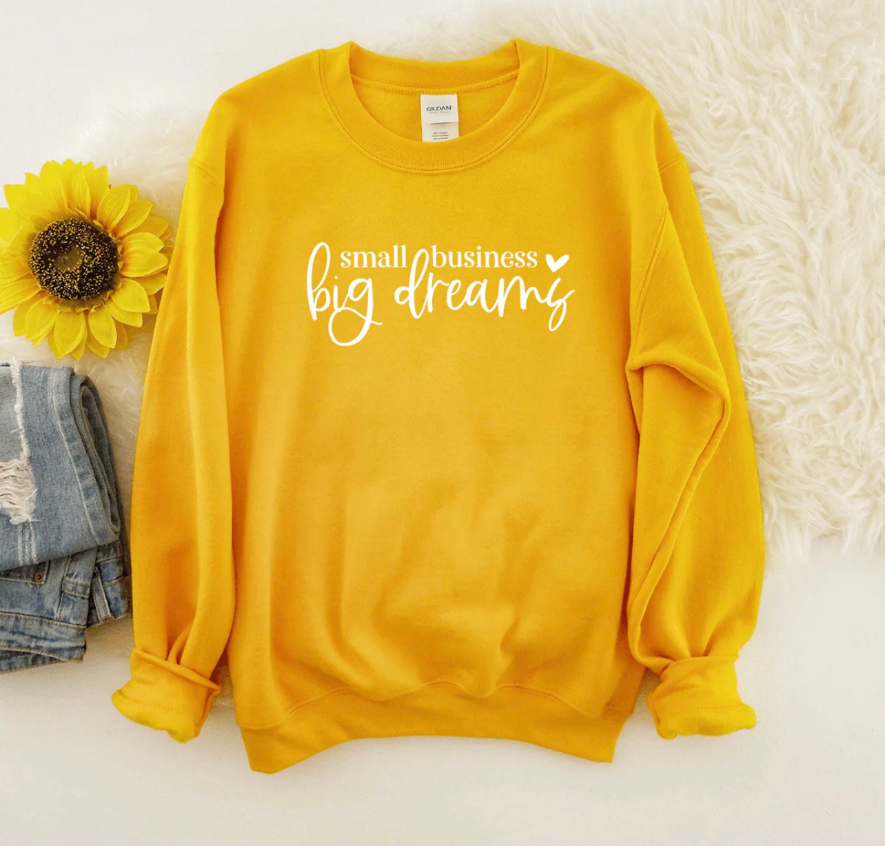 Small Business Big Dreams Crewneck Sweatshirt, T-shirt or Long Sleeve T-shirt -8 color choices-